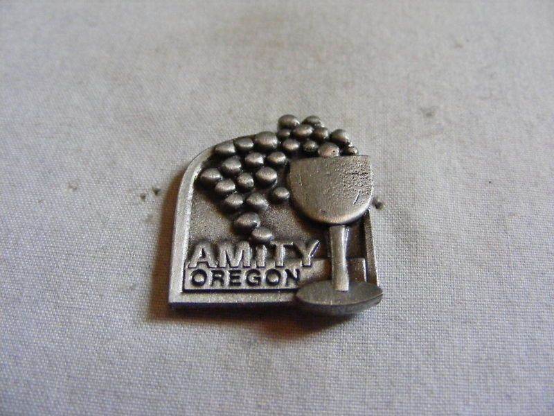 AMITY OREGON WINE GLASS LAPEL HAT PIN  