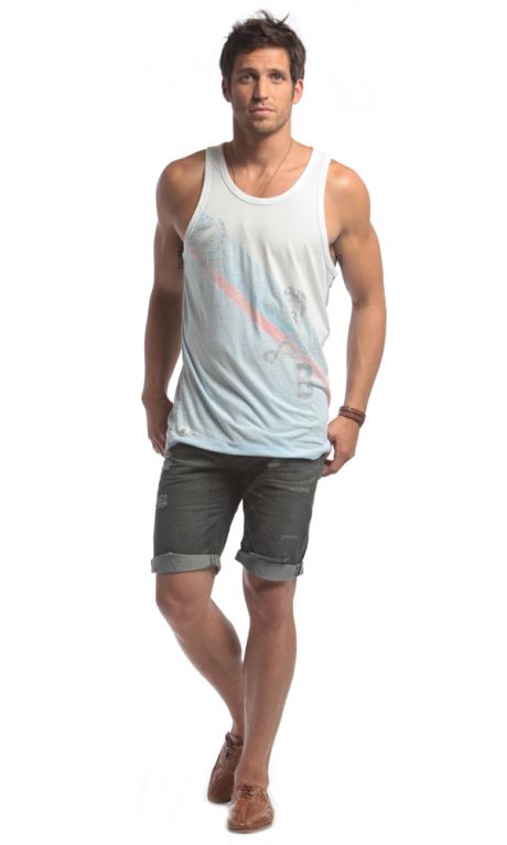 ZANEROBE Mens White Printed Forza Singlet  