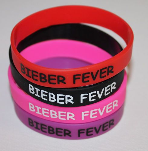 JUSTIN BIEBER FEVER WRISTBAND SILICON RUBBER BRACELET  