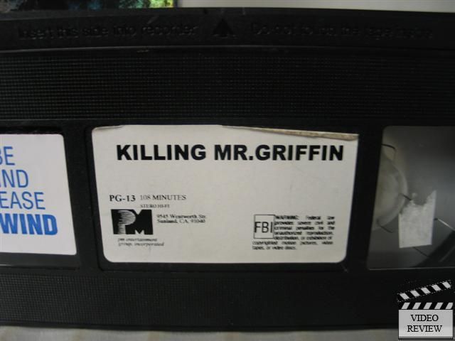 Killing Mr. Griffin VHS Scott Bairstow, Amy Jo Johnson 757449036939 