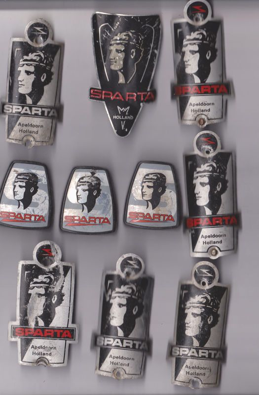   Vintage bicycle bike badge head badges SPARTA 10 pieces for 10 POUND