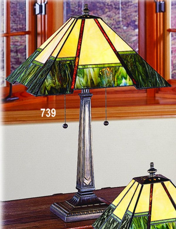 Art Nouveau Tiffany Mission Uneven Table Lamp PST739  