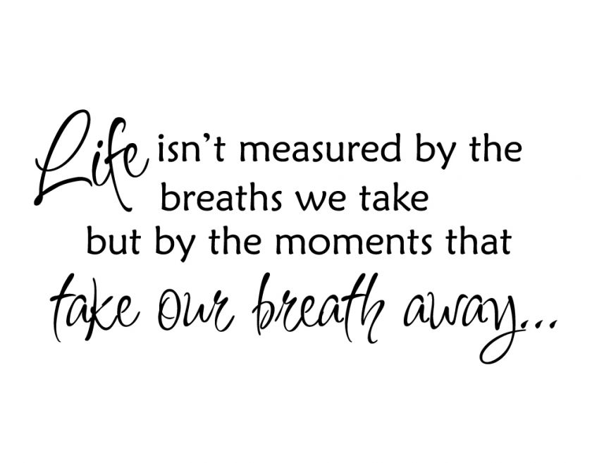 Life Isnt Measured by the Breaths We Take Vinyl Wall Art Lettering 