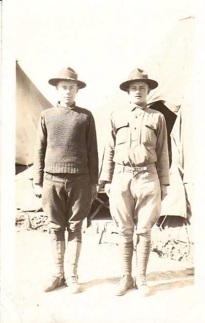 WW1 PHOTO of U.S. ARMY SOLDIERS WEARING SWEATER & SHIRT  