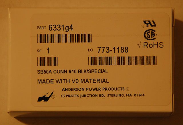 SB 50A SB50A Connector Black 6331g4 Anderson Power New  