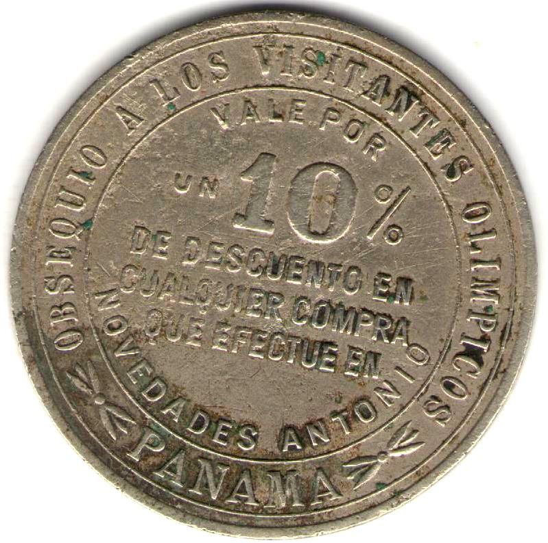 PANAMA TOKEN OLIMPIC GAMES 1938 VF/XF  