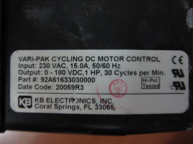 CAMCO VARI PAK 92A61633030000 DC Motor Speed Control  