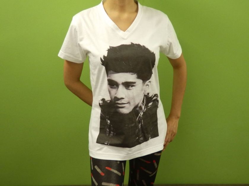 ONE DIRECTION Zayn Malik Womens V Neck Crew Neck T Shirt 1D Boy Band 