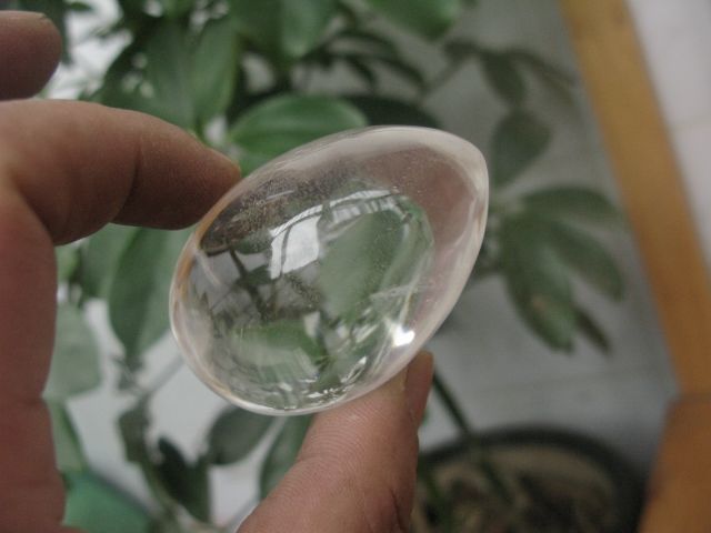 NATURAL CLEAR QUARTZ CRYSTAL EGG SPHERE BALL HEALING  