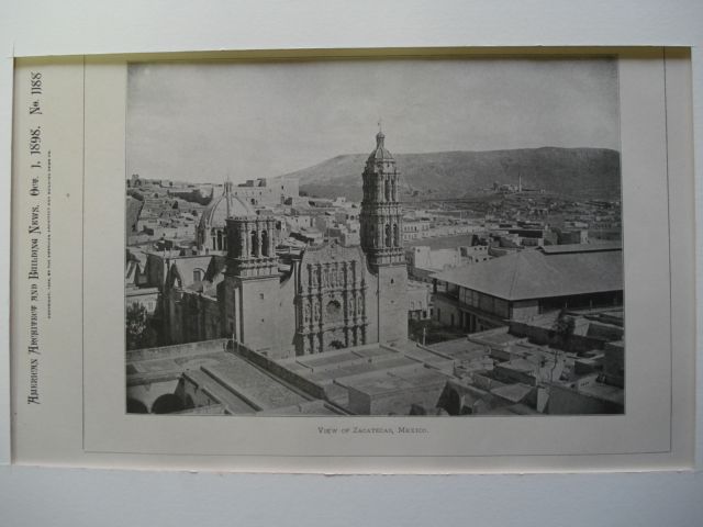 View of Zacatecas, Mexico, 1898. Photogravure  