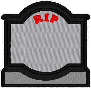 REFLECTIVE CUSTOM EMBROIDERED BIKER TOMBSTONE MEMORY PATCH  