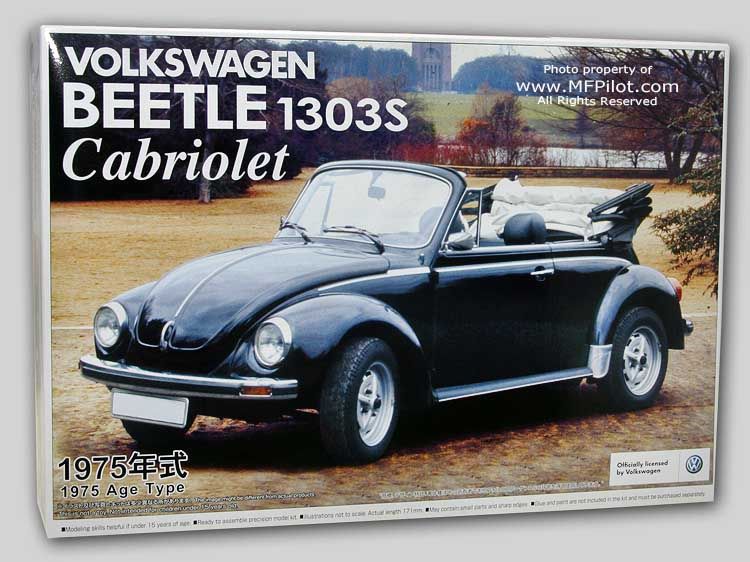 1975 VOLKSWAGEN BEETLE 1303S CABRIOLET  Aoshima 1/24 Kit 47798  