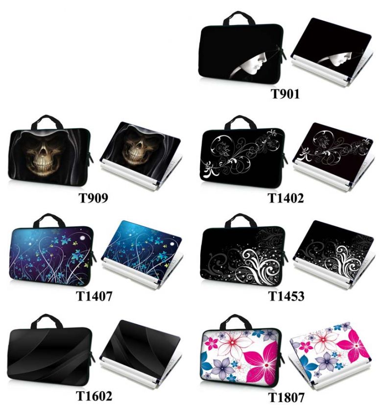 15 15.6 Laptop Sleeve w. Matching Skin Sticker T409  