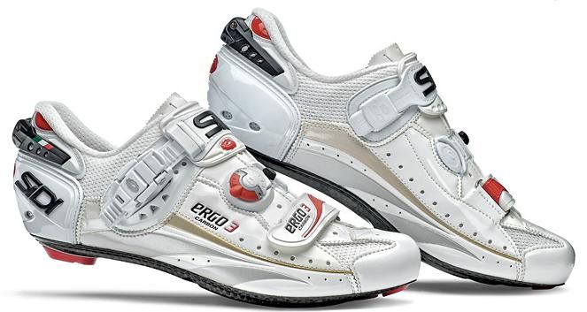 2012 SIDI ERGO 3 VENT CARBON LITE ROAD SHOE VERNICE WHITE 42  