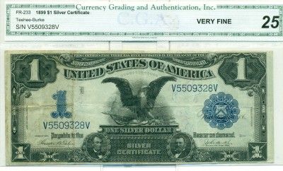 1899 $1 US Silver Certificate FR # 233 CGA VF 25  