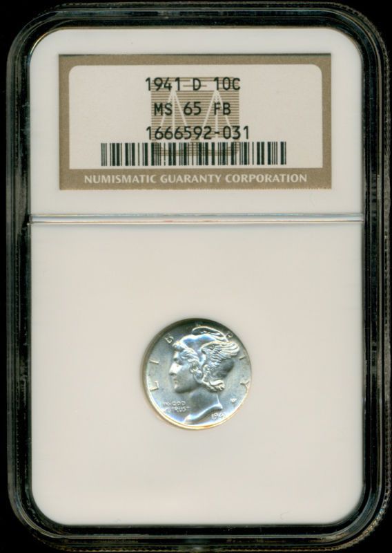 1941 D MERCURY DIME NGC MS65FB   HIGH QUALITY   BLAZING  