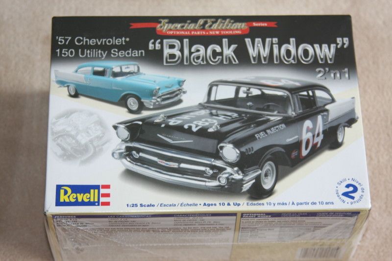 REVELL BLACK WIDOW 1957 CHEVY 150 SEDAN 1/25TH SEALED  