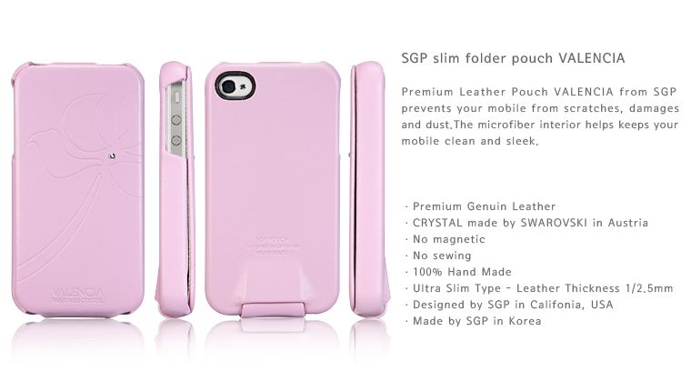 SGP Leather Pouch Case [Valencia Pink] for Apple iPhone 4S  