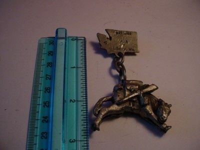   Miniature LOADED DOWN MULE AVA IVV 1980 LIBERTY WA BADGE PIN #1  