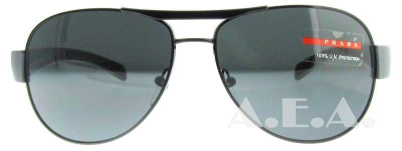 PRADA SPS 51L BLACK 7AX 1A1 511 AVIATOR SUNGLASSES 679420351339  