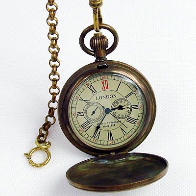 Classic Genuine Bronze 5 Hand Rome Antique Pocket Watch  