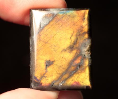 BRIGHT RARE YELLOW SPECTROLITE LABRADORITE CABOCHON  