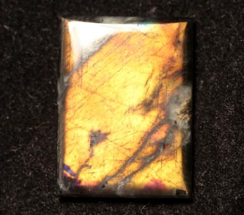 BRIGHT RARE YELLOW SPECTROLITE LABRADORITE CABOCHON  