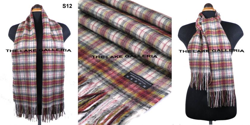   Scottish Plaid Check Wool Cashmere Neck Scarf Muffler Unisex  