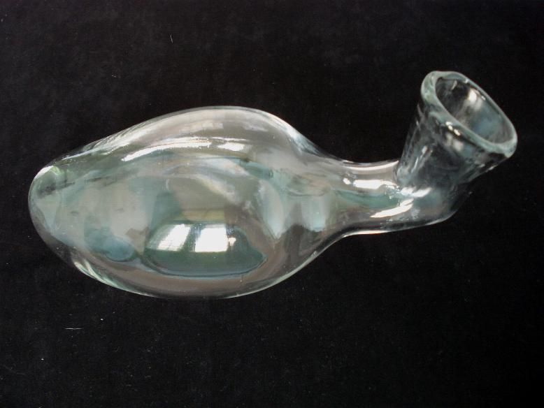 19C ANTIQUE MEDICAL FEMALE NURSING GLASS INVALID URINAL  