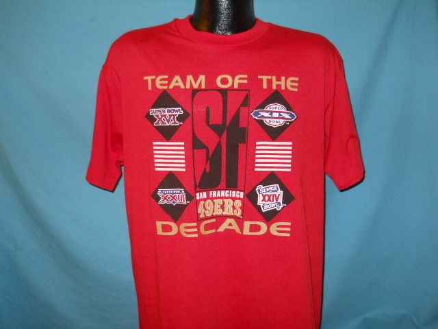 vintage SAN FRANCISCO 49ERS TEAM DECADE 80S t shirt XL  