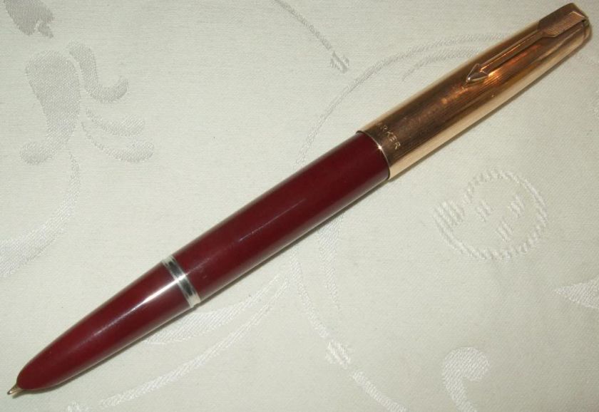 PARKER 51 DEMI Fountain PEN.BURGUNDY.Aerometric.R GOLD CAP.1952.Rare 