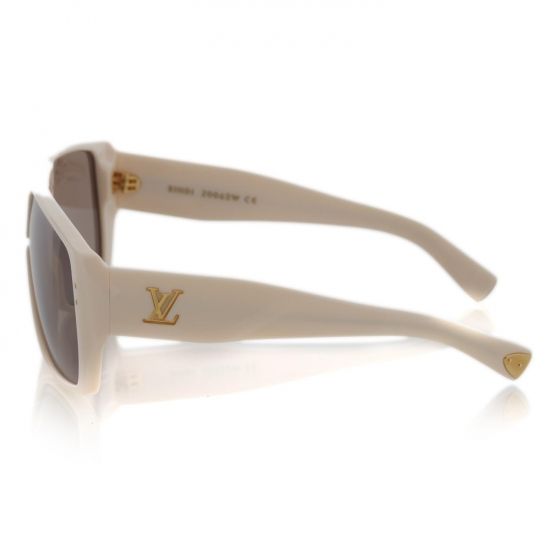 LOUIS VUITTON Acetate Amethyst BINDI Sunglasses Ivory  