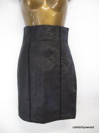 Jenni Kayne Blk High Waisted Zip Up Pencil Skirt Sz 0  