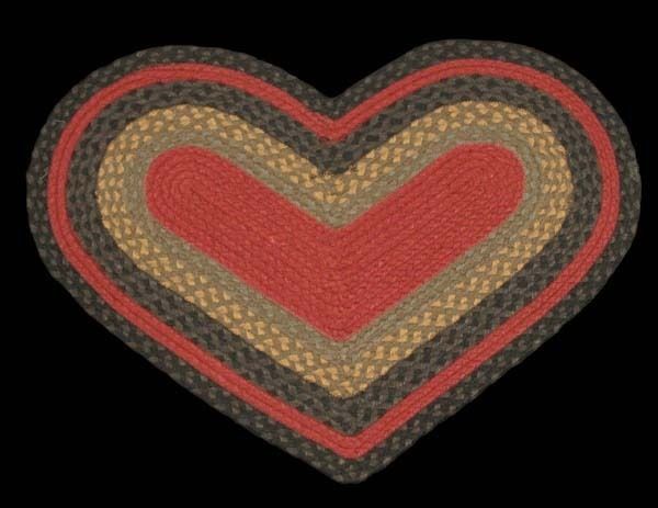 Capitol Earth Braided Jute Heart Throw Rug Collection/20x30  