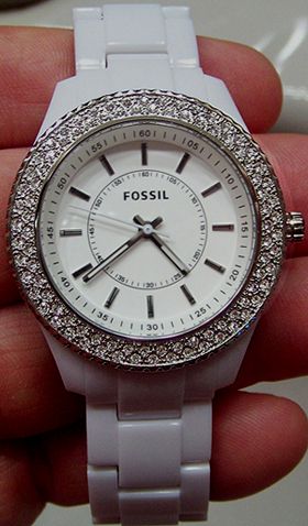 Fossil ES2444 Ladies White Stella Glitz Watch Womens  