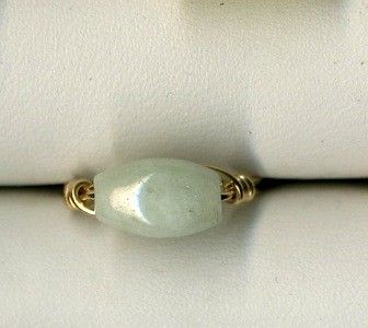 Aquamarine Barrel GF Ring size 7 1/2  