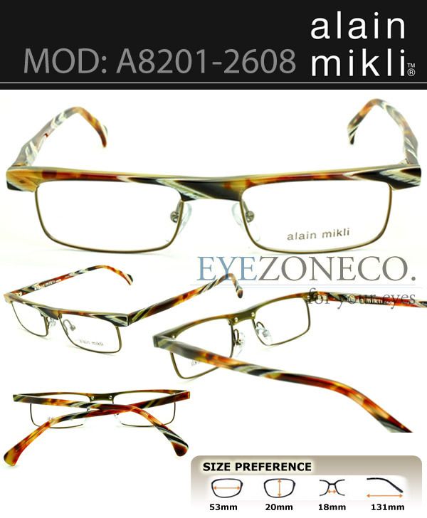 EyezoneCo ALAIN Mikli Eyeglass Semi Full 8201 2608 BRN  