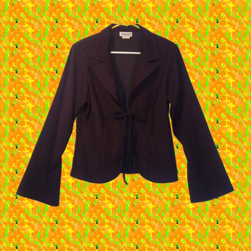 Wrapper Dark Plum Jacket Tie Waist Cardigan 13 Juniors  