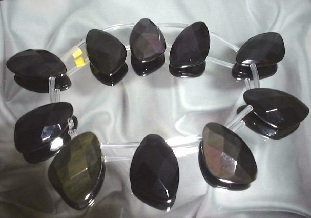 WOW FREE FORM RAINBOW OBSIDIAN DANGLING DROPS 10 PC.  