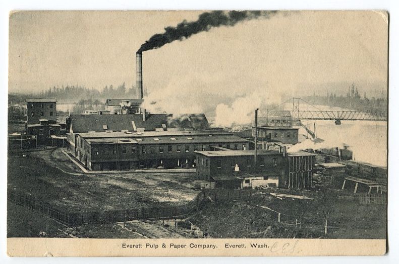 EVERETT PULP AND PAPER CO EVERETT WA WASHINGTON POSTCARD 1907 30412S 