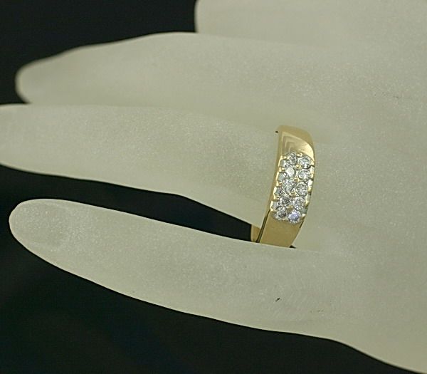 Vintage 14K Gold Diamond Mens Wedding Ring Band Size 9  