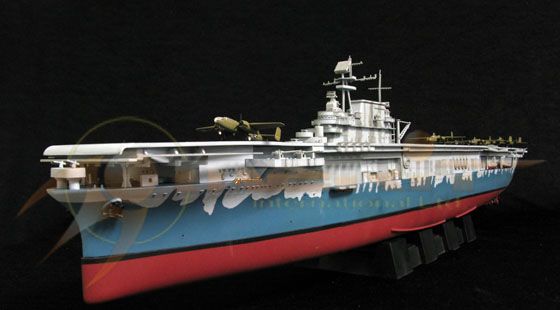 350 WWII USS Hornet CV 8 Doolittle Raid Carrier Model  