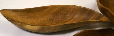 Lot of 3 Vintage Monkey Pod Wood Bowls Unique Shapes Philippines 