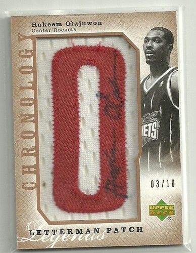 10 HAKEEM OLAJUWON 06/07 CHRONOLOGY LETTER PATCH AUTO GOLD SP 