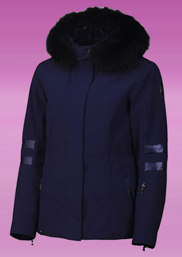 SPYDER WOMENS DIAMOND REAL FUR SKI JACKET MARINE 4007 size 10  