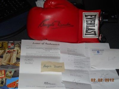   Letter Authentic Signed Everlast Red Boxing Glove Legend Mint  