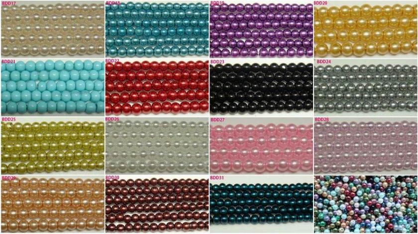 31 COLORS 3mm Faux Pearl Glass Round Charm Loose Craft Beads BDD PICK 