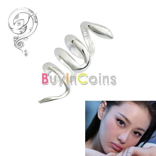 1Pc Fashion Temptation Silver Snake Cartilage Ear Cuff Wrap Clip 