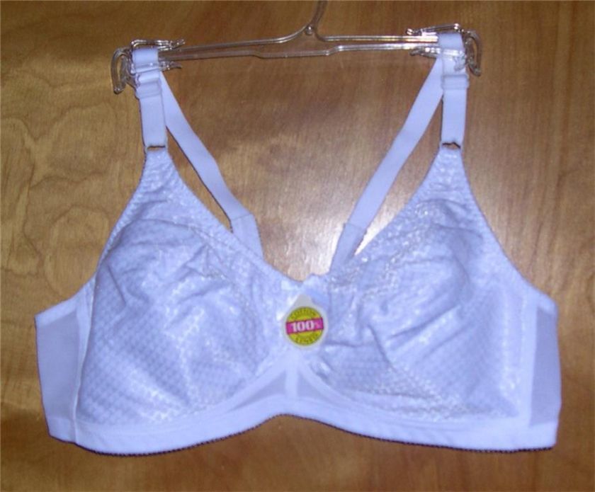 HANES HER WAY COTTON BRA WIRELESS WHITE 38B NEW G273  