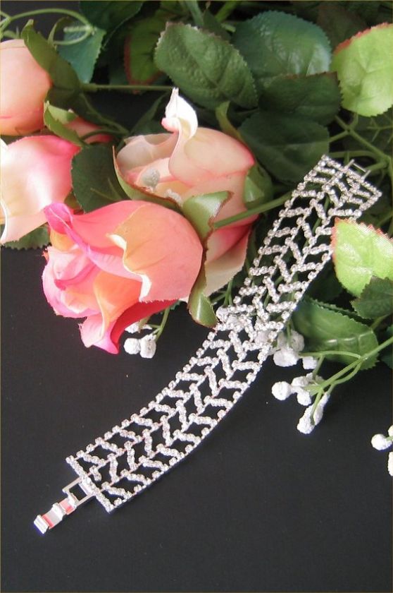 RHINESTONE BRIDAL BRACELET BRIDEMAID PROM GIFT 461  